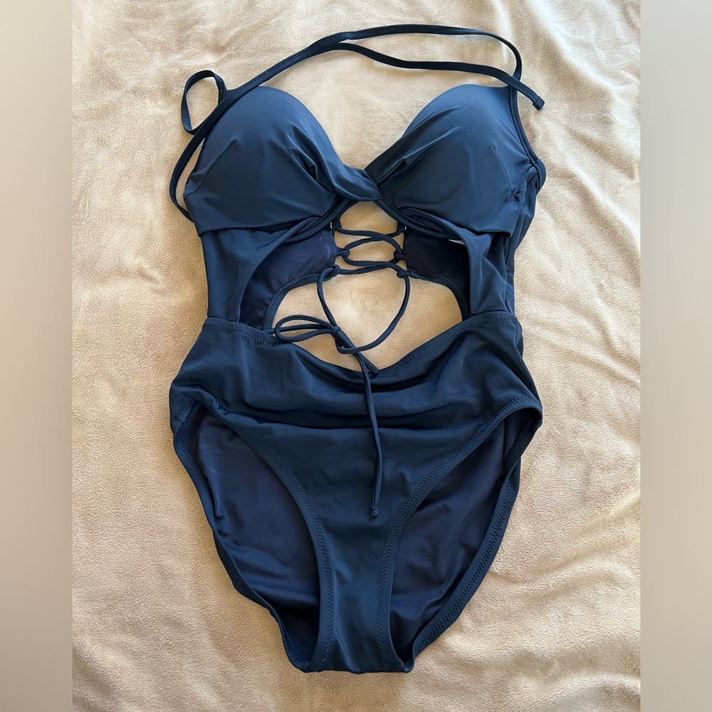 Sun Dazed Black 1 piece bathing suit. Size 36DD